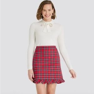 Draper James Ruffle Hem Plaid Skirt size 2